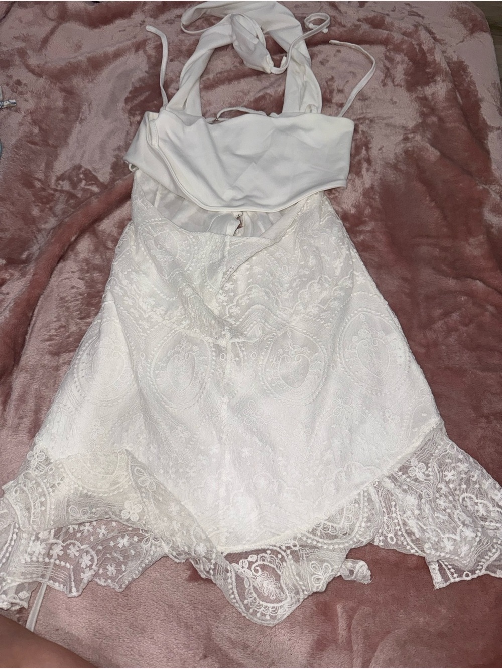 White cutout mini dress
